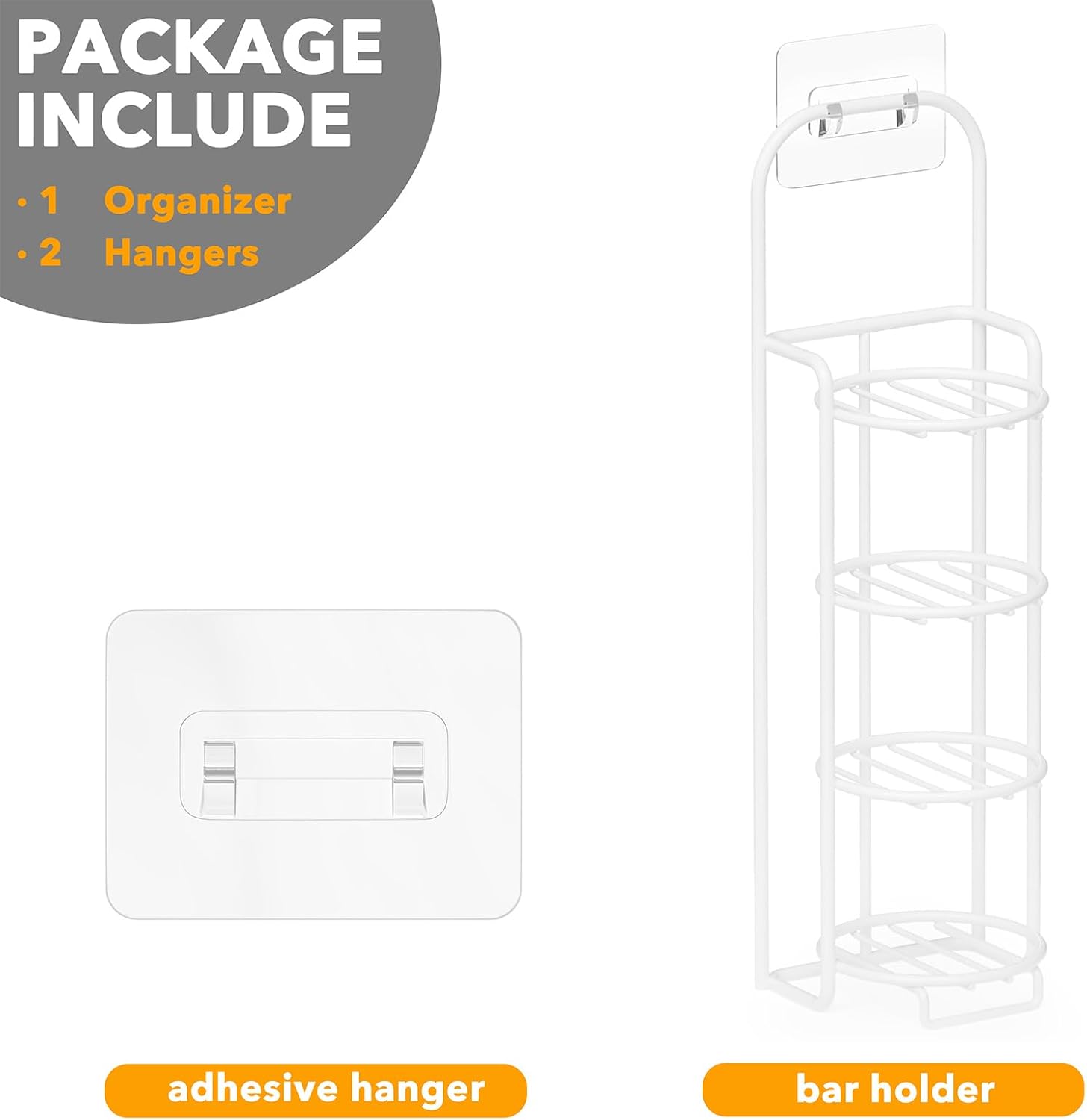 SpaceAid Soporte de barra de champú de 4 niveles para ducha, soporte de barra de jabón autodrenante para pared de baño y fregadero de cocina,