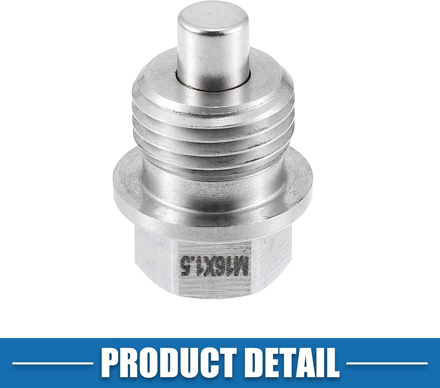 Tapón magnético de drenaje de aceite para motor de vehículo M16x1.5 de acero inoxidable con lavadora de cobre (paquete de 2)