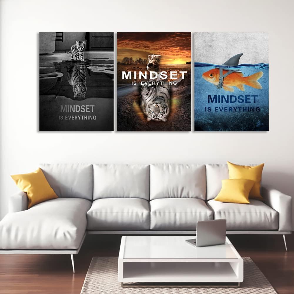 Éxito – Pintura inspiradora para pared, decoración de pared de oficina, lienzo motivacional para pared, póster negro positivo inspirador,