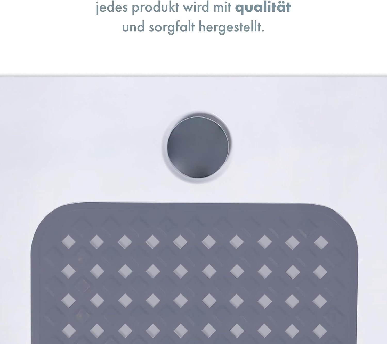 TranquilBeauty Alfombra de baño antideslizante  Corte de diamante gris transparente de 35 x 16 pulgadas con ventosas  Lavable a máquina  Tapetes de