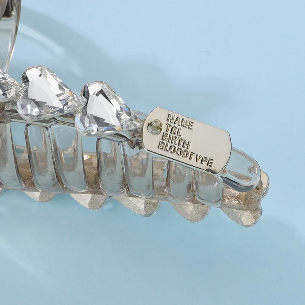 Wiwpar Pinzas grandes para el cabello con diamantes de imitación, pinza de acrílico para el cabello, horquilla para el cabello antideslizante,