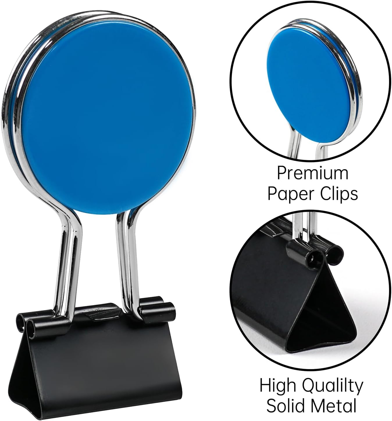 Clips para papel, clips para carpeta, fácil agarre, colores surtidos, suministros de oficina (redondo)