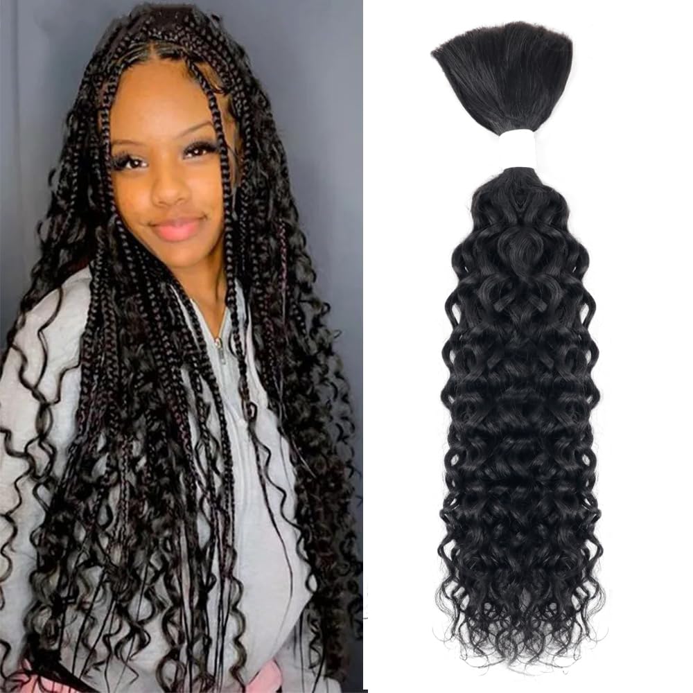 Nvnvdij Cabello ondulado de agua a granel para trenzar, 3.53 oz por paquete, sin trama, 100% cabello humano para trenzar micro cabello humano para
