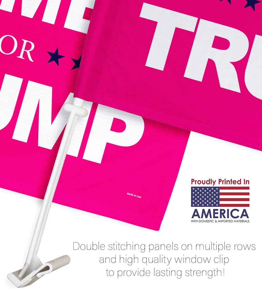 Banderas americanas para Trump, para mujer, para decoración de ventanas, soporte de montaje pequeño Pro-Trump 2024 MAGA Bandera para Carros,