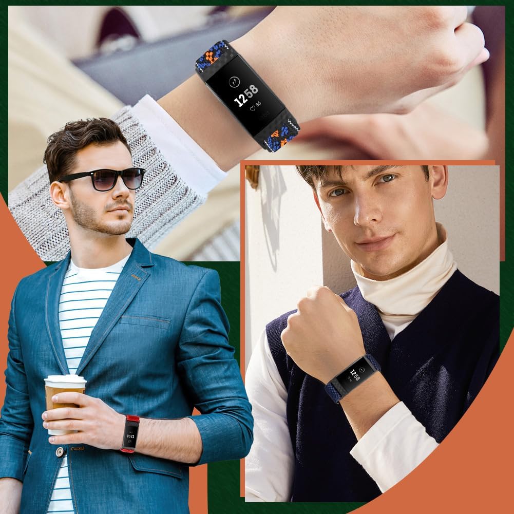 Bandas compatibles con Fitbit Charge 2 bandas para mujeres y hombres, edición clásica y especial, correa de repuesto de nailon elástico ajustable