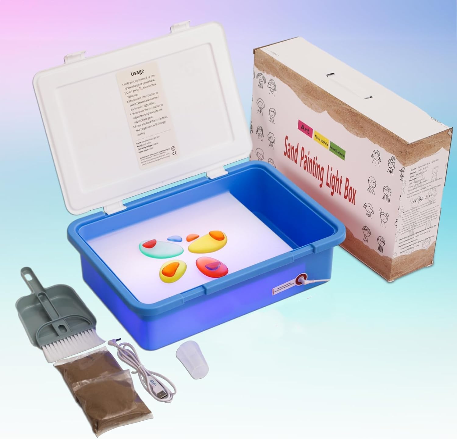la-belle-vie Mesa ligera para niños, manipuladores de mesa de luz, accesorios de mesa de luz, mesa de luz sensorial, mesa de luz para el aula,