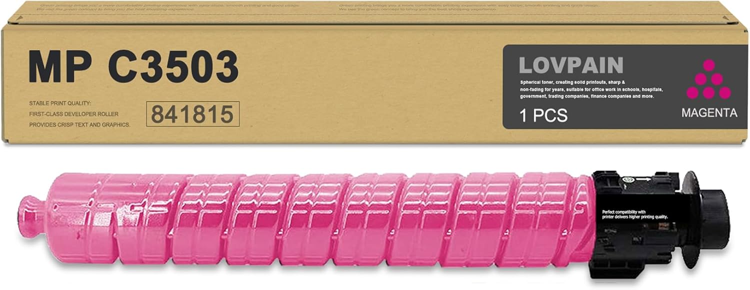 LOVPAIN MP C3503 C3003 – Cartucho de tóner magenta (paquete de 1 unidad) Cartucho de tóner Bispe de alto rendimiento 841815 de repuesto para