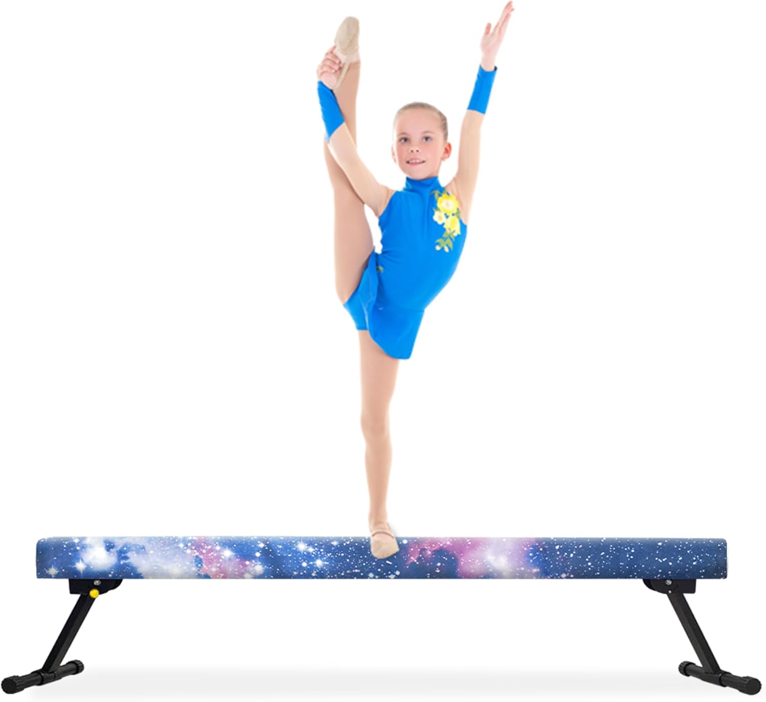 Haz de equilibrio ajustable, haz de gimnasia de 6 pies8 pies, cubierta de gamuza con antideslizante, adecuada para niños y adolescentes de 3 a 15