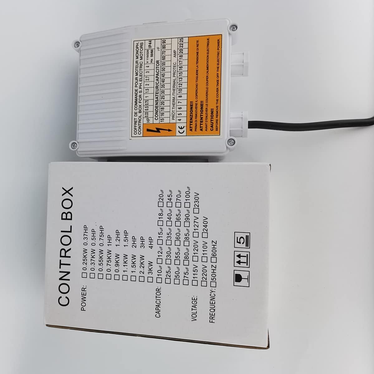 Caja de control sumergible de 110 V60 Hz, bomba de pozo sumergible 0.75KW, 1HP, accesorios de bomba de agua, controlador de interruptor de arranque