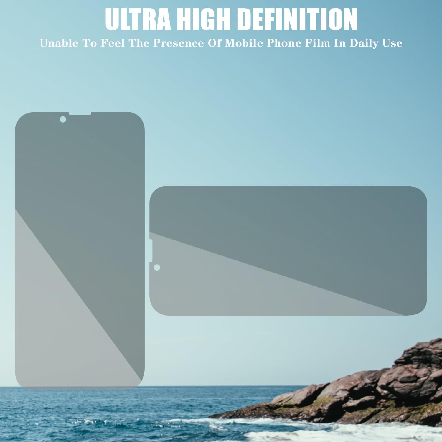Cone Paquete de 2 protectores de pantalla de privacidad para iPhone 13 mini 5.4″ + 2 protectores de lente de cámara, película de vidrio templado