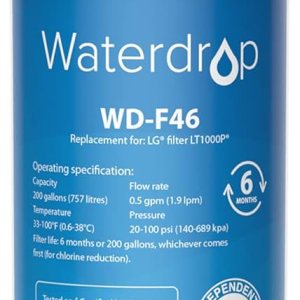 Waterdrop LT1000PC ADQ747935 MDJ64844601 Filtro de agua para refrigerador, repuesto para LG LT1000P, ADQ74793501, ADQ74793502, Kenmore 46-9980, Waterdrop LT1000PC ADQ747935 MDJ64844601 Filtro de agua para refrigerador, repuesto para LG LT1000P, ADQ74793501, ADQ74793502, Kenmore 46-9980,