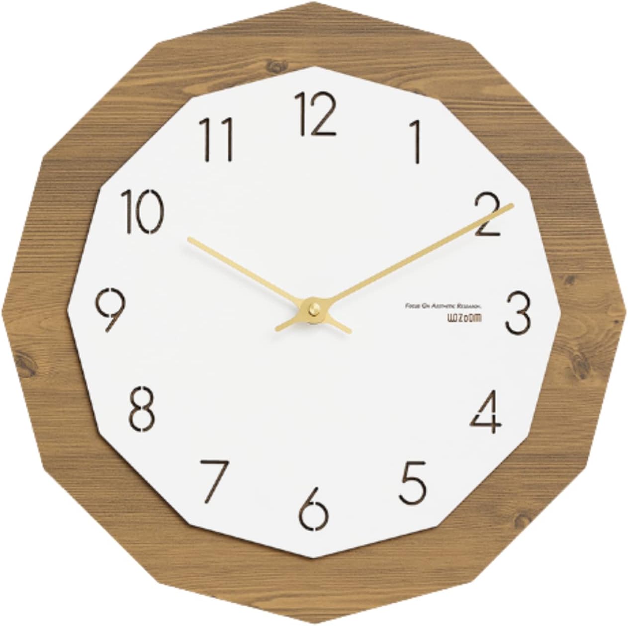 AOKLEY Reloj de pared Modern Minimalist Wall Clock 15 Inch Silent Battery Operated Round Wall Clock Nordic Style Wood Grain Wall Clock Decorative
