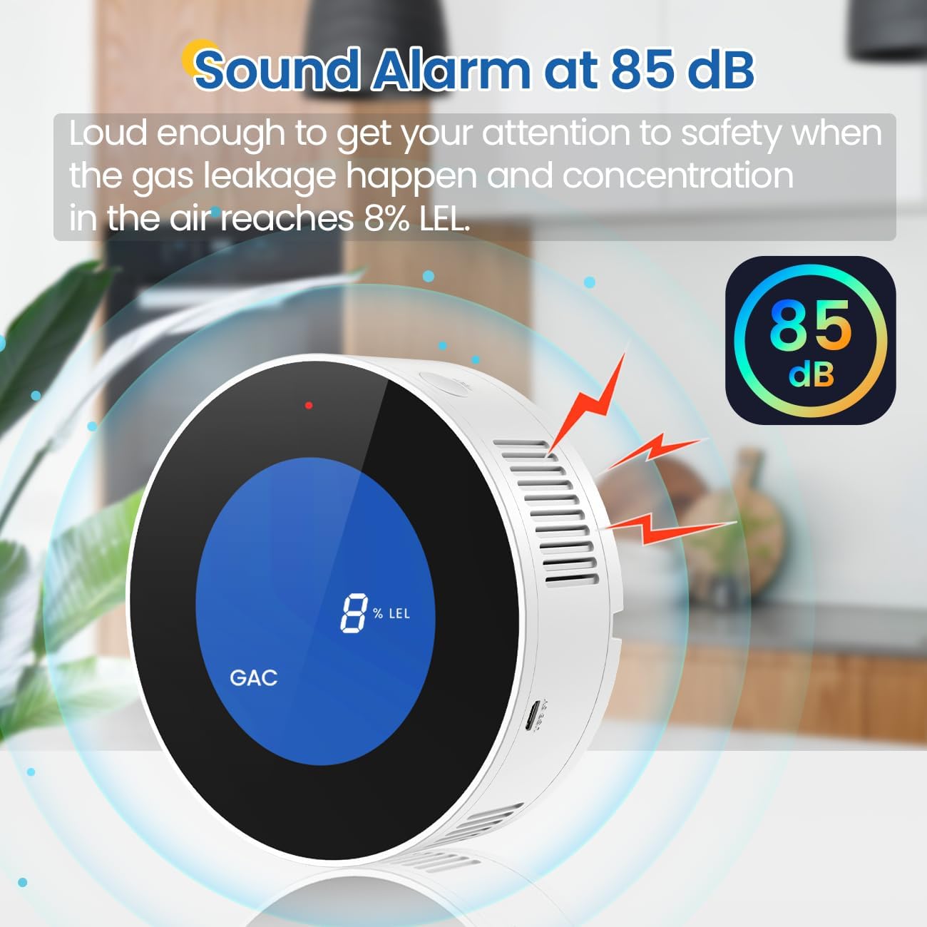 Detector de gas natural 3.0 para el hogar, pantalla digital de gran precisión. Alarma de gas naturaldetector de propano para cocina, cámper,