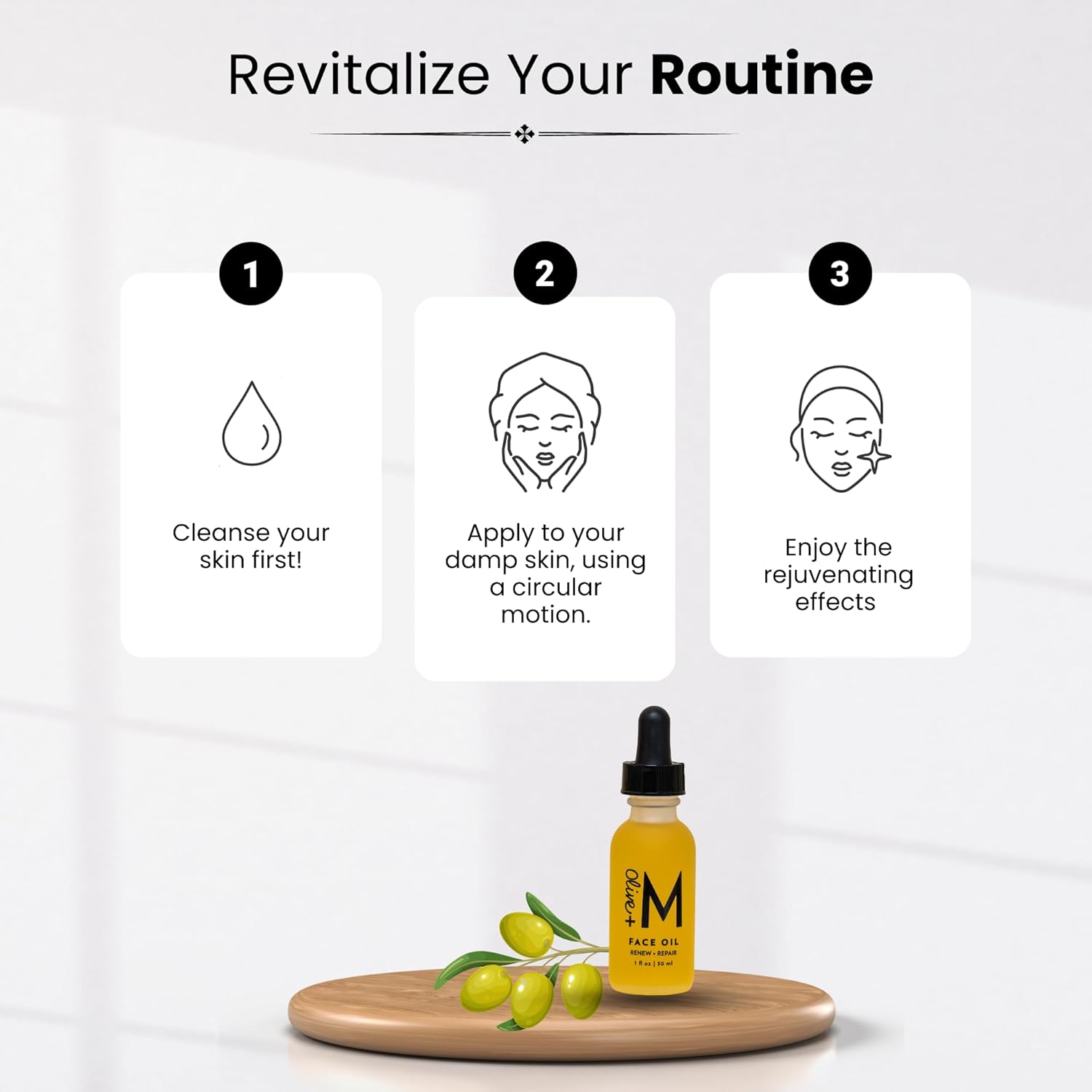 Aceite facial para el cuidado de la piel, aceite de oliva 100% orgánico para renovar y reparar la piel, solución de cuidado de la piel para lograr