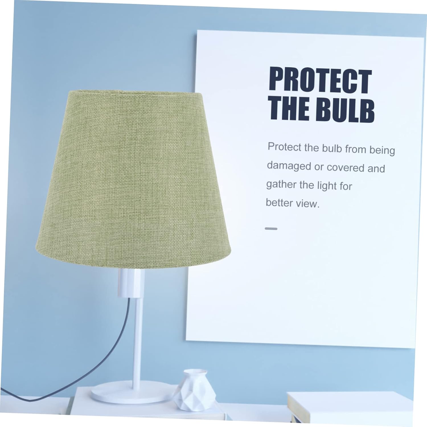 DOITOOL Pantalla de tela Lámpara colgante verde Lámpara colgante de ratán Lámpara de pie Cubierta de lámpara de mesa Lámpara de sombra Anillo de