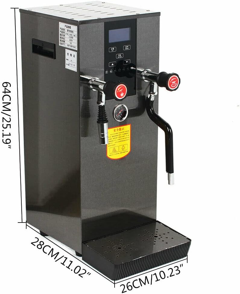 Máquina de vapor de agua eléctrica comercial de 2500 W, máquina de ebullición de agua de vapor de espuma de leche de café expreso, máquina de