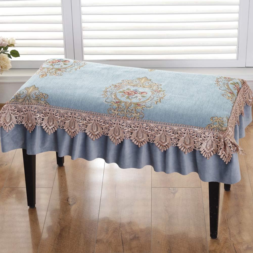SAZDFY Cojín de encaje para taburete de piano, cubierta de banco antideslizante, funda cuadrada para silla y taburete largo, decorado con macramé,