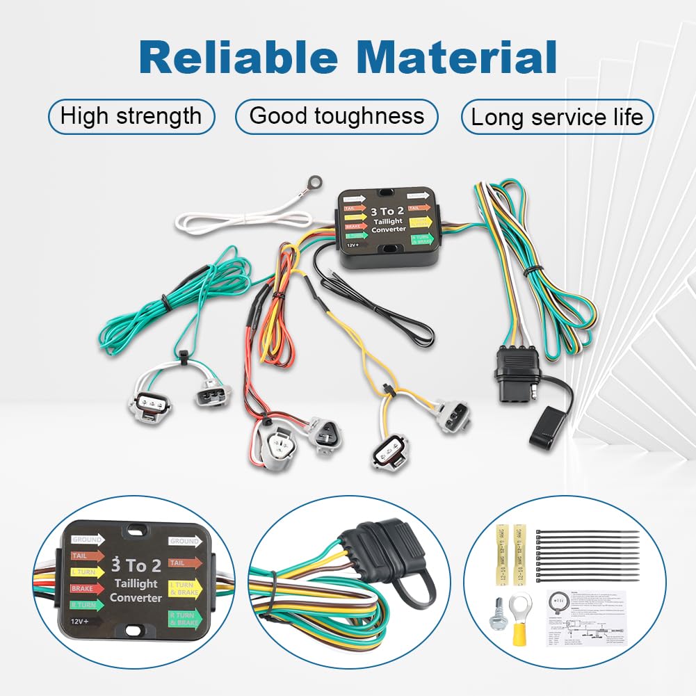 WATERWICH Arnés de cableado de remolque de 4 vías 56349 compatible con Toyota Tacoma 2016 2017 2018 2019 2020 2021 2022 arnés de cableado de