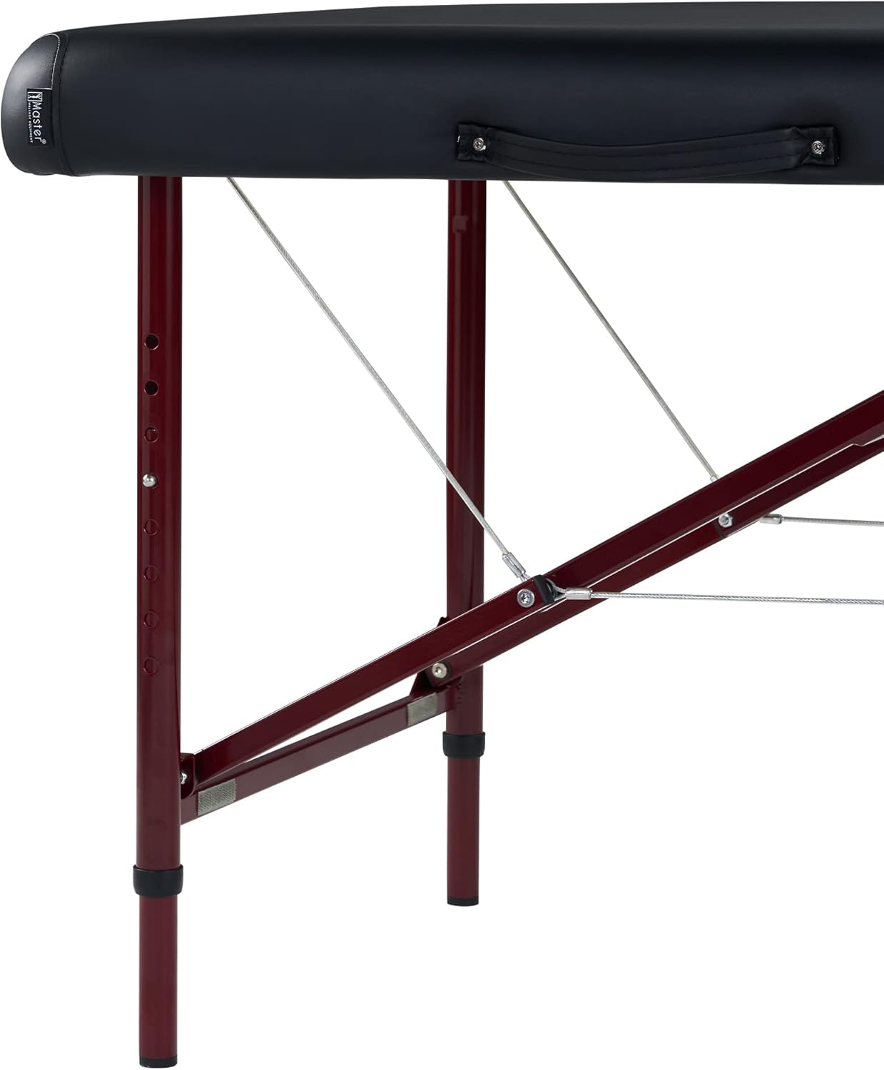 Master Massage Zephyr – Mesa de masaje portátil y ligera, mesa de tatuaje, cama de spa (negro, granate)