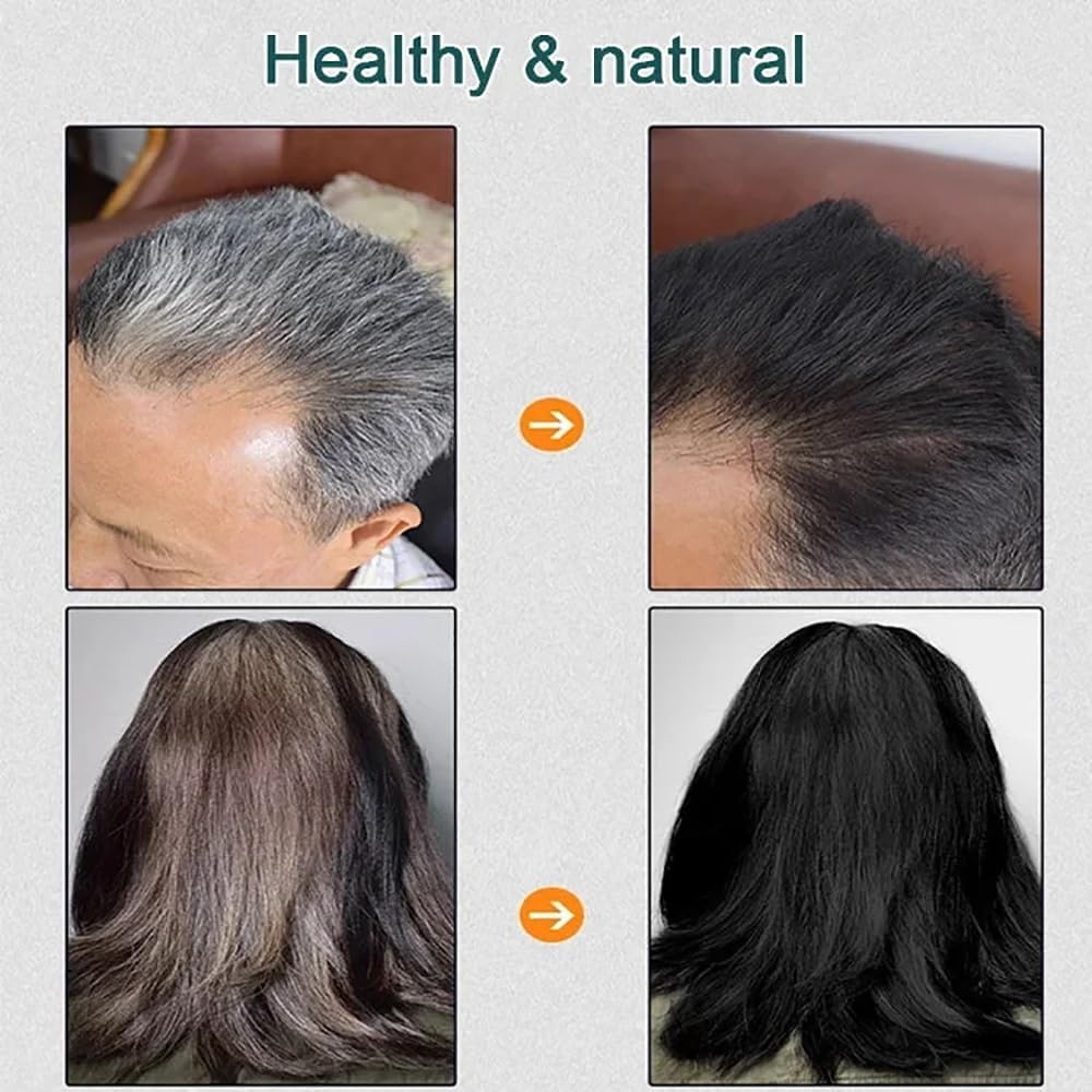 Champú natural para teñir el cabello vegetal, Huang Yi Natural Plant Hair Dye-Duskweling, extracto de plantas sin daños, nuevo tinte botánico de