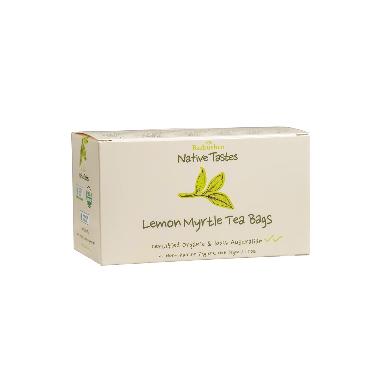 Té orgánico de mirto de limón australiano, sabor a limón más natural que el té de limoncillo cultivado en las selvas tropicales australianas. Gran