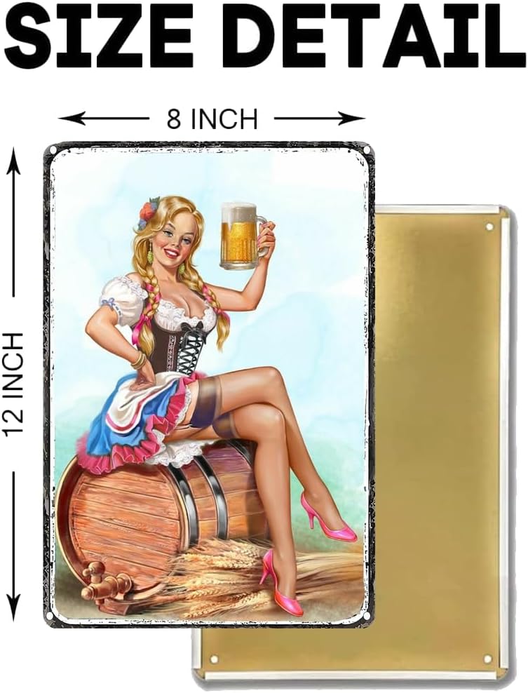 Placa de póster con texto en inglés “Pinup Girl” de estilo vintage para mujer, estilo vintage, para el hogar, bar, club, baño, hombre, cueva,