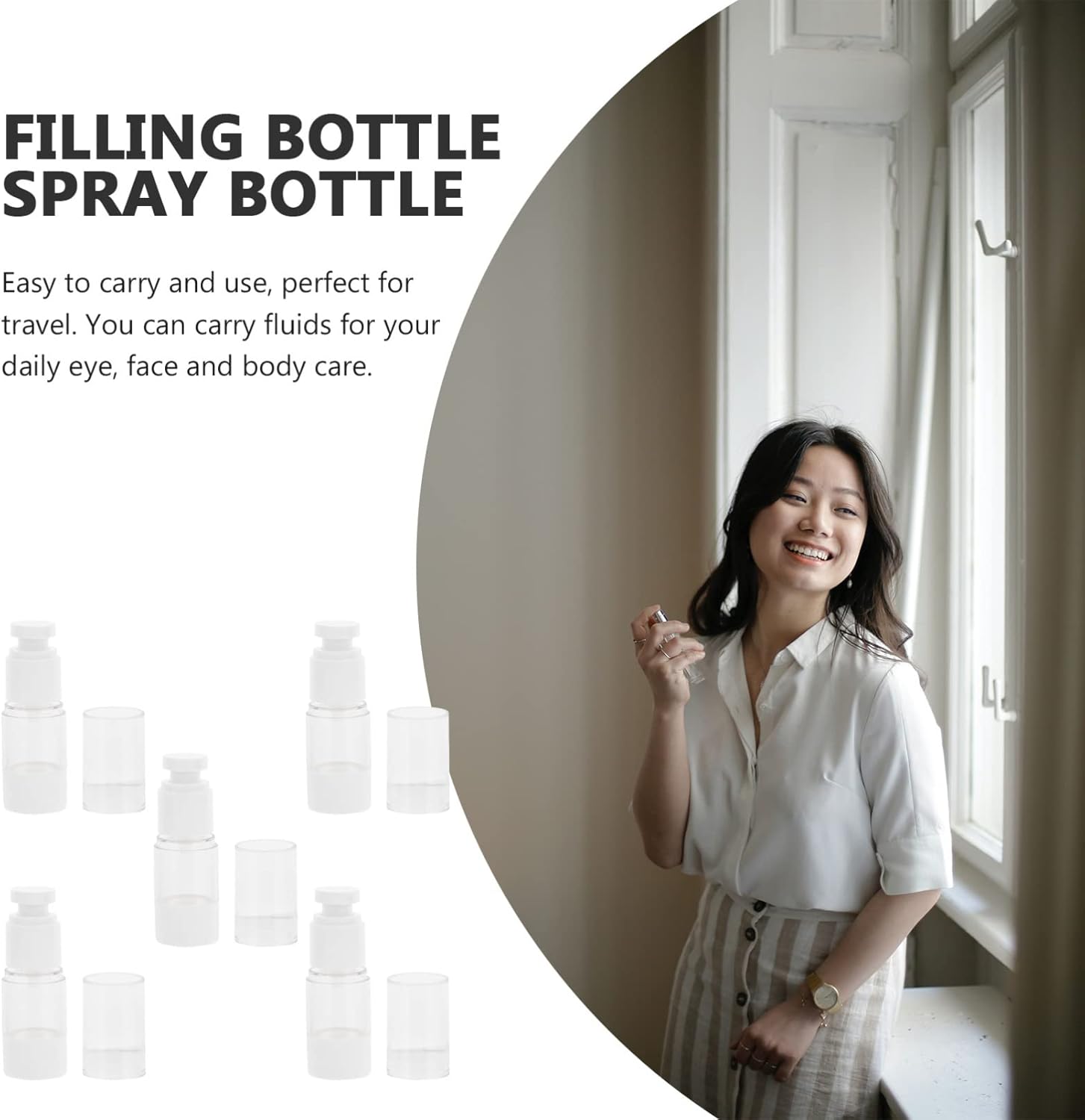 EXCEART Botellas de bomba sin aire Botellas de spray de plástico portátiles Estos contenedores compactos son principalmente adecuados para llenar