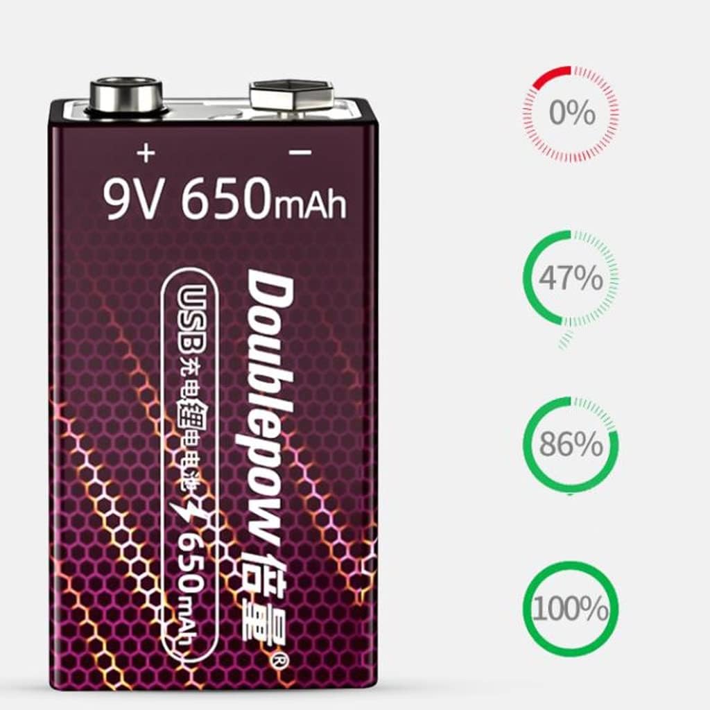 MNB Batería recargable de 9 V, batería de litio 6F22, pistola de temperatura corporal, cubeta, micrófono, multímetro, guitarra USB de nueve voltios,
