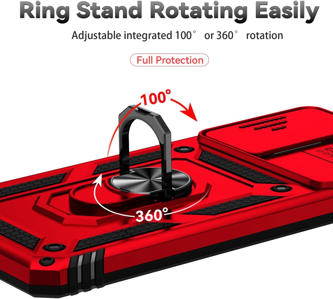Yodueiv Funda para Galaxy A53 5G, Samsung A53 5G SM-A536U con protector de pantalla de vidrio templado y cubierta de cámara deslizante, anillo