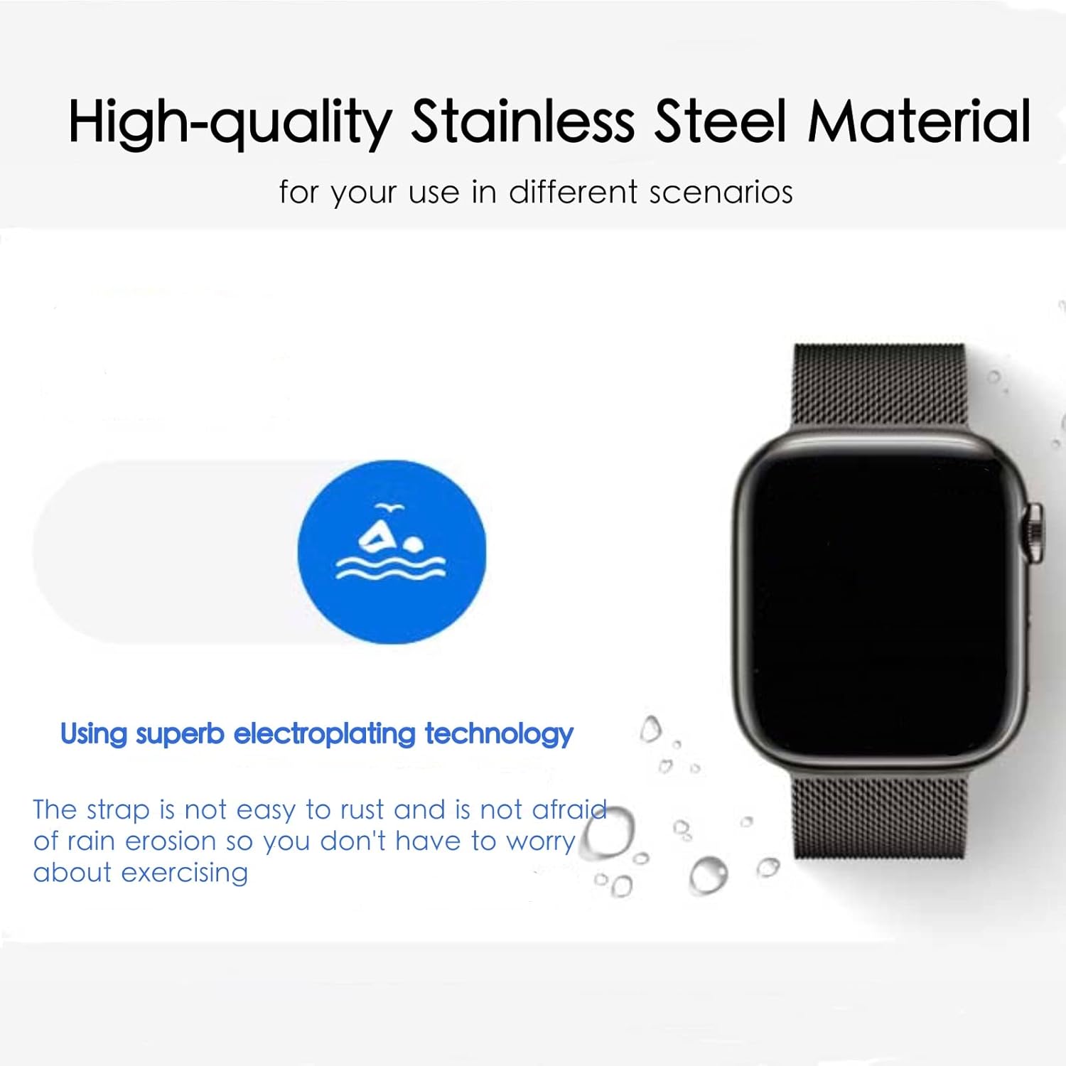 starzeniYi Compatible with Apple Watch Band, Milanese Loop for Apple Watch Band 38mm 40mm 41mm 42mm 44mm 45mm 49mm, Compatible Apple Watch Series 9,