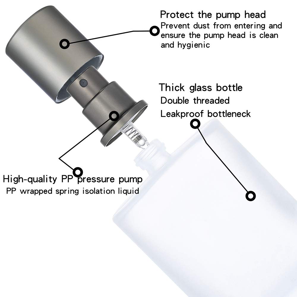 Paquete de 2 botellas vacías de vidrio esmerilado de 1.7 fl oz1.69 onzas, atomizador de perfume, botellas de perfume vacías recargables en aerosol
