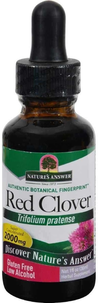 Nature’s Answer Red Clover Floración Tops, Onzas 1 fluidas  Apoyo Natural del estado de ánimo  Equilibrio hormonal para las mujeres  Apoyo de la