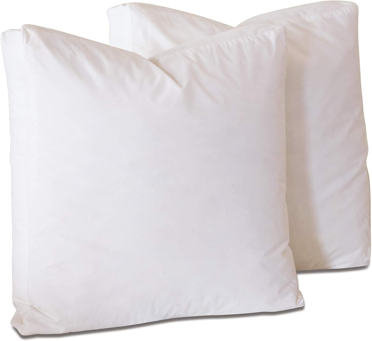 24 x 24 x 2 pulgadas, almohada hipoalergénica de 5050 de plumas esponjosas, mezcla de poliéster, funda de 100% algodón batista, nunca envasada al