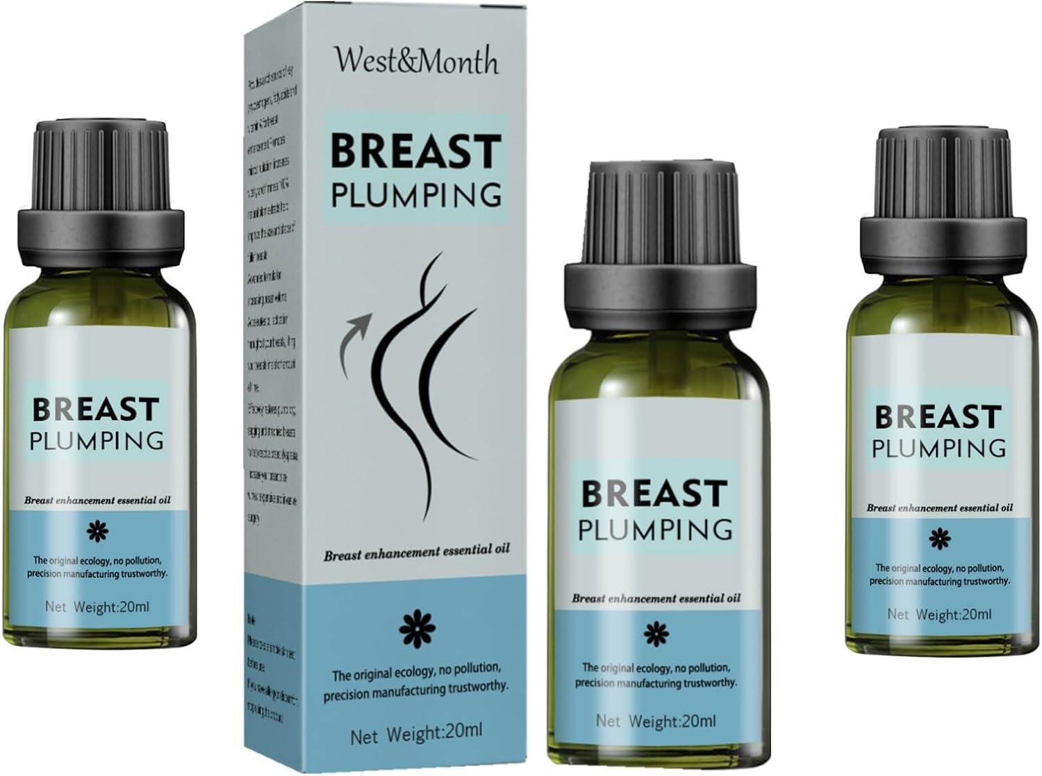 Aceite de masaje con extracto de Pueraria Mirifica para realzar los senos, levantamiento natural de senos y agrandamiento de senos, reafirmante y