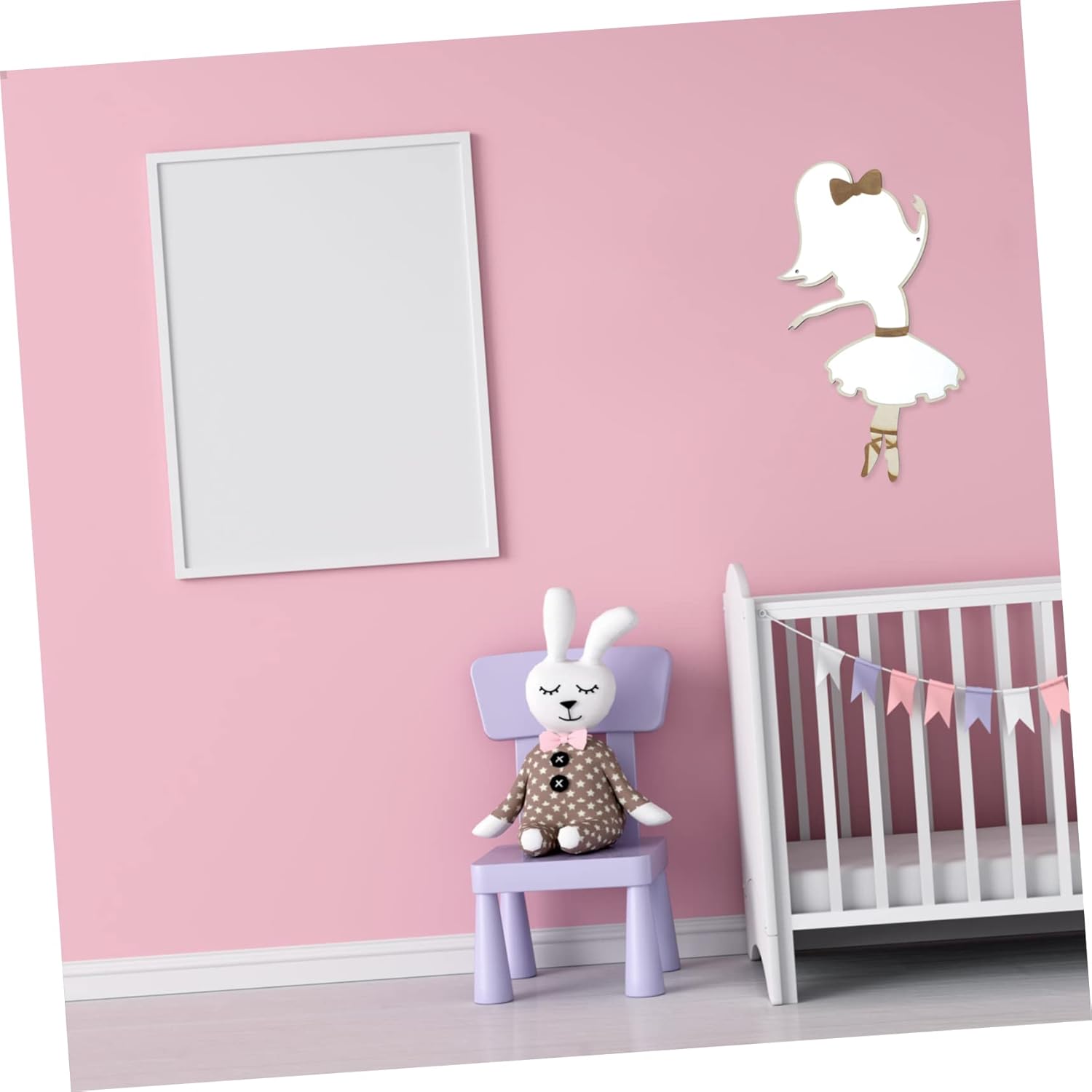 TOYANDONA Espejo vintage pegatinas de madera apliques decoración para niños decoración del hogar espejo de pared de acento espejo de seguridad