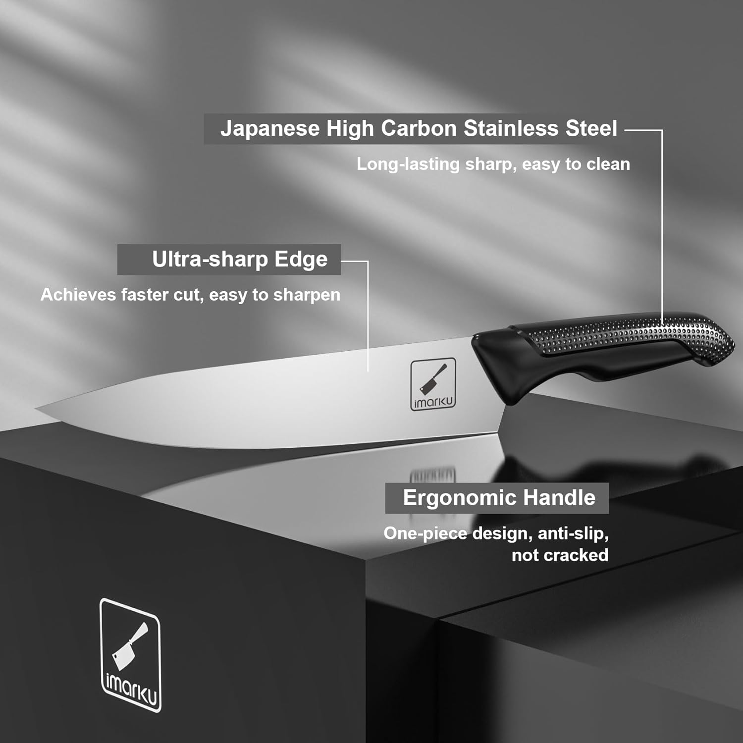 imarku Juego de cuchillos de cocina de 14 piezas con bloque, juego de cuchillos japoneses de acero inoxidable de alto carbono para cocina, apto para