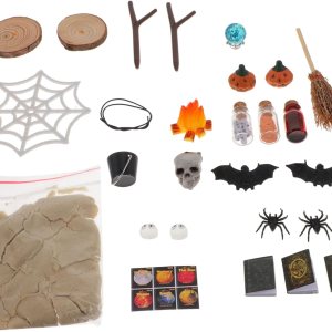 Decoración de Halloween para casa de muñecas, 1 juego de casa de muñecas de plástico para decorar calabaza, caja de Halloween, casa de muñecas en Decoración de Halloween para casa de muñecas, 1 juego de casa de muñecas de plástico para decorar calabaza, caja de Halloween, casa de muñecas en