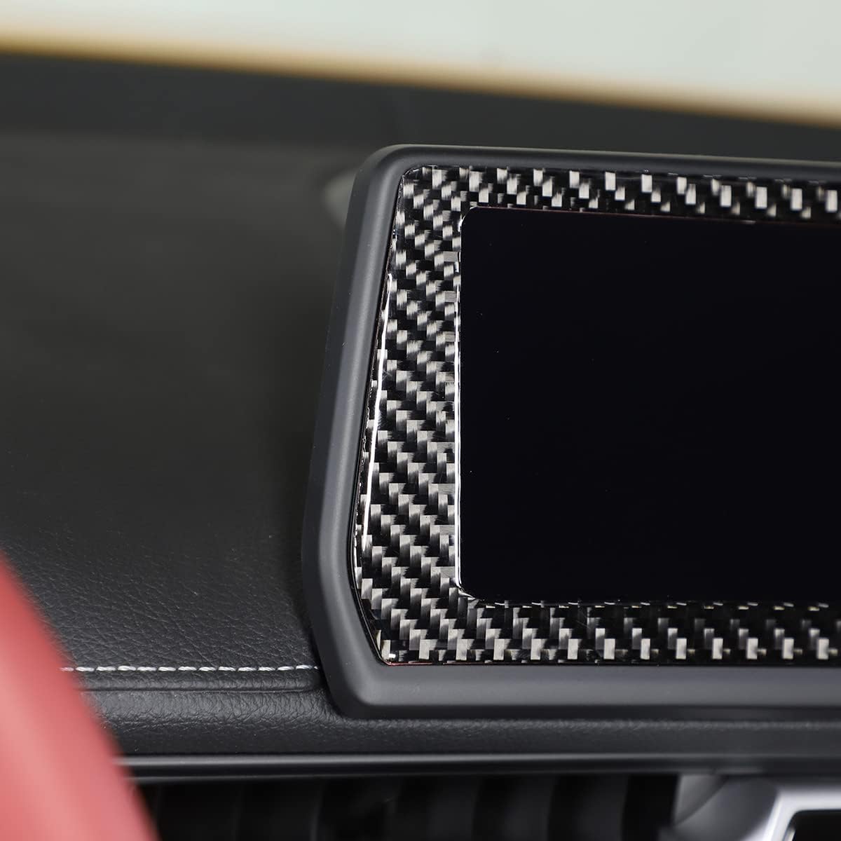 Adhesivo para consola central de automóvil, pantalla de navegación GPS, decoración de fibra de carbono suave real, compatible con Toyota Supra GR