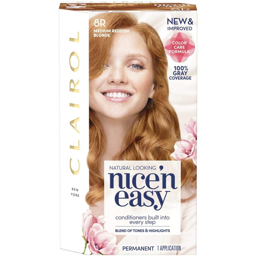 Clairol Nice’n Easy 8R Tinte permanente para el cabello rubio rojizo medio, 1 ea