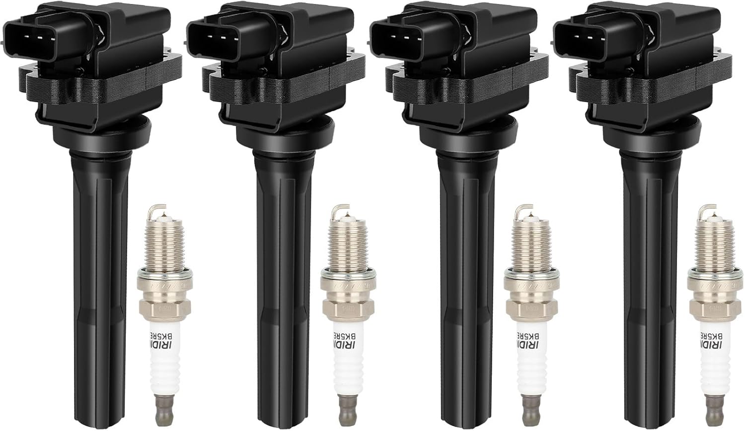 ECCPP UF237 4 bobinas de encendido con 4 bujías de iridio para Suzuki Aerio 2004-2007 1.8L L4 50072 6741 IFR6E11