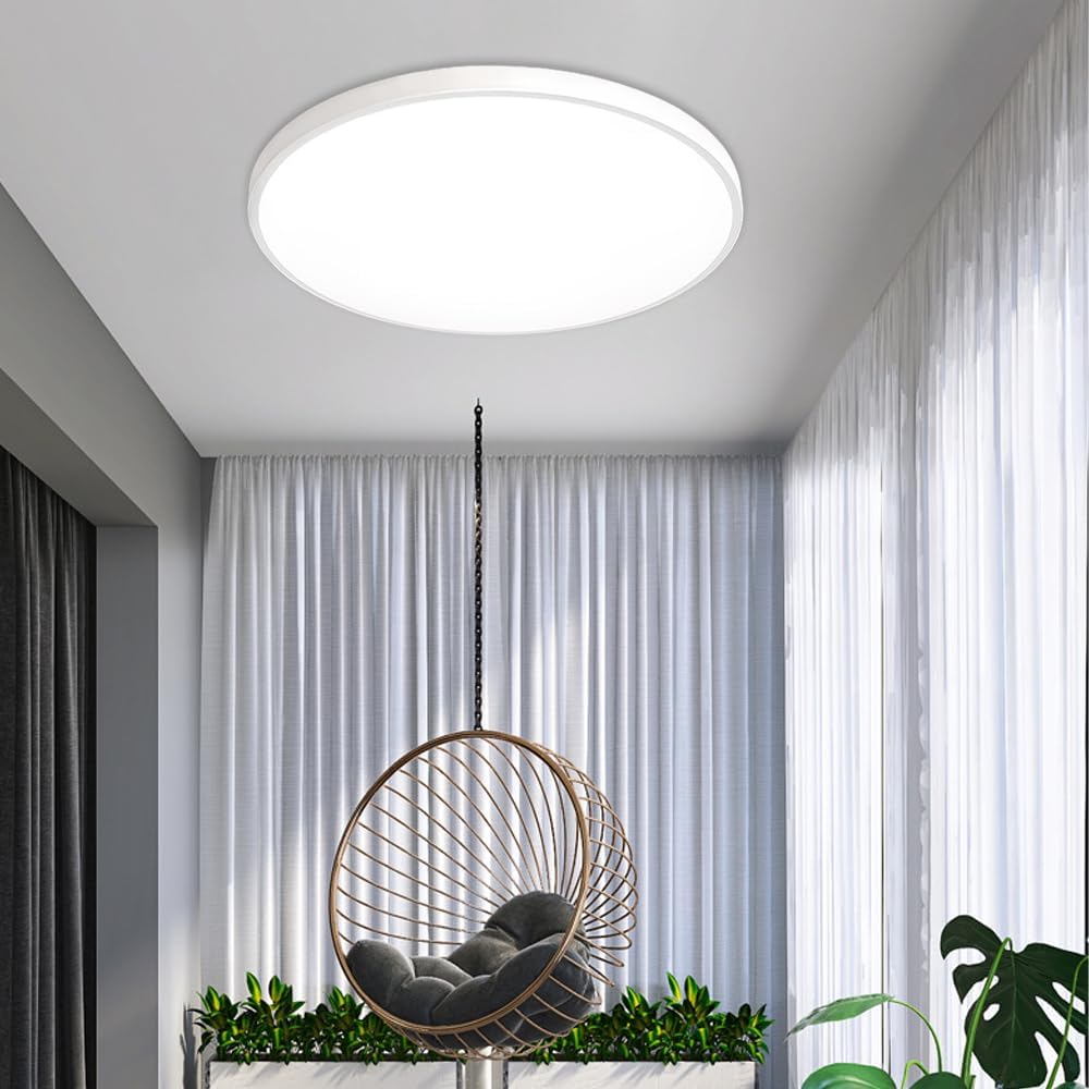 Lámpara de techo de montaje empotrado, lámpara LED de montaje en superficie de 30 W para dormitorio, cocina, lámparas de montaje plano ultrafinas y