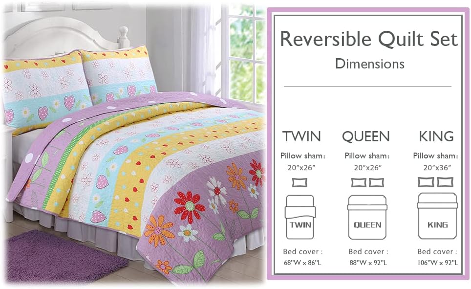 Cozy Line Home Fashions – Greta – Juego de edredón reversible de lunares rosa, 100% algodón