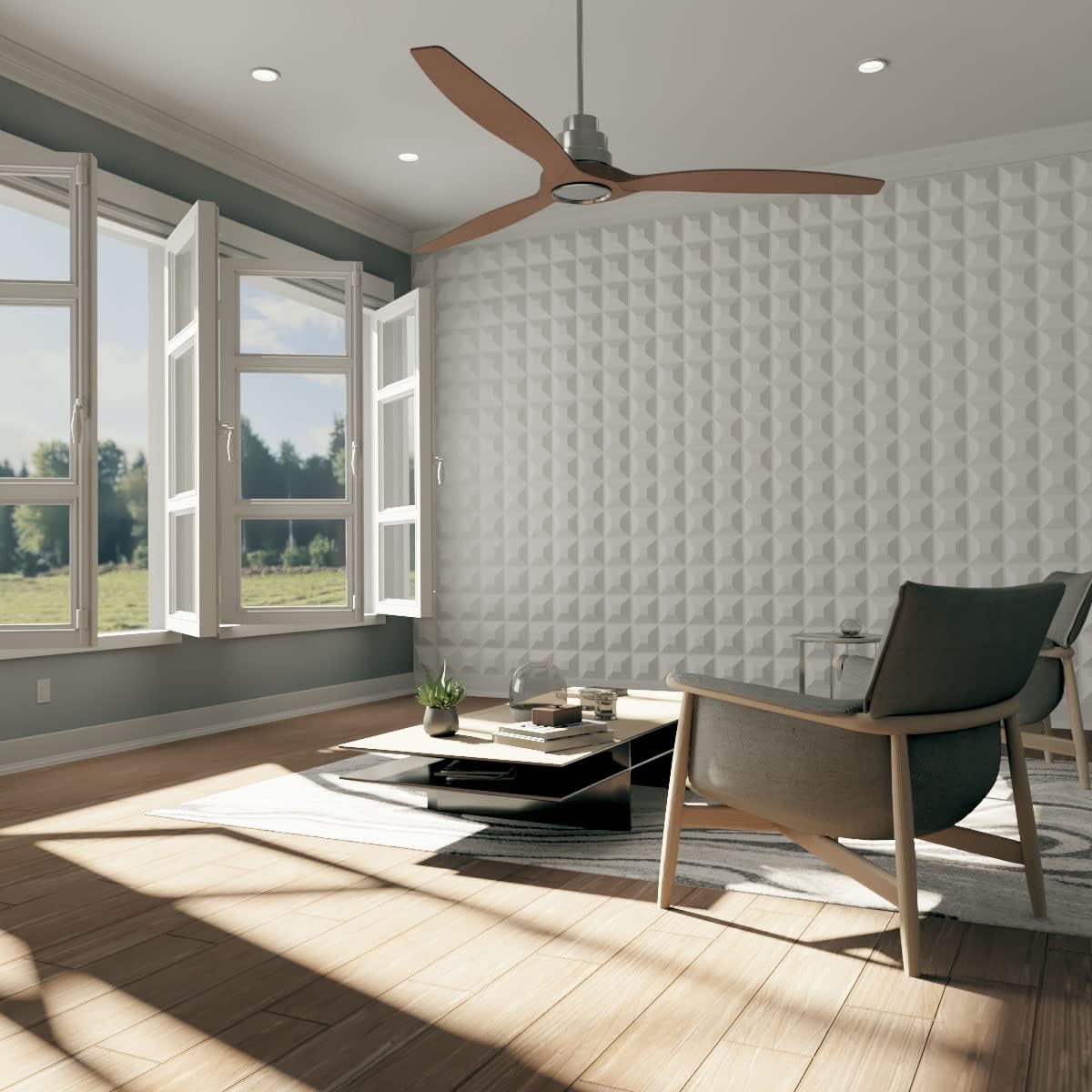 Ekena Millwork WP12X12SWWH-CASE-20 11 78 pulgadas de ancho x 11 78 pulgadas de alto Swindon EnduraWall Decorativo 3D Cubiertas de panel de pared