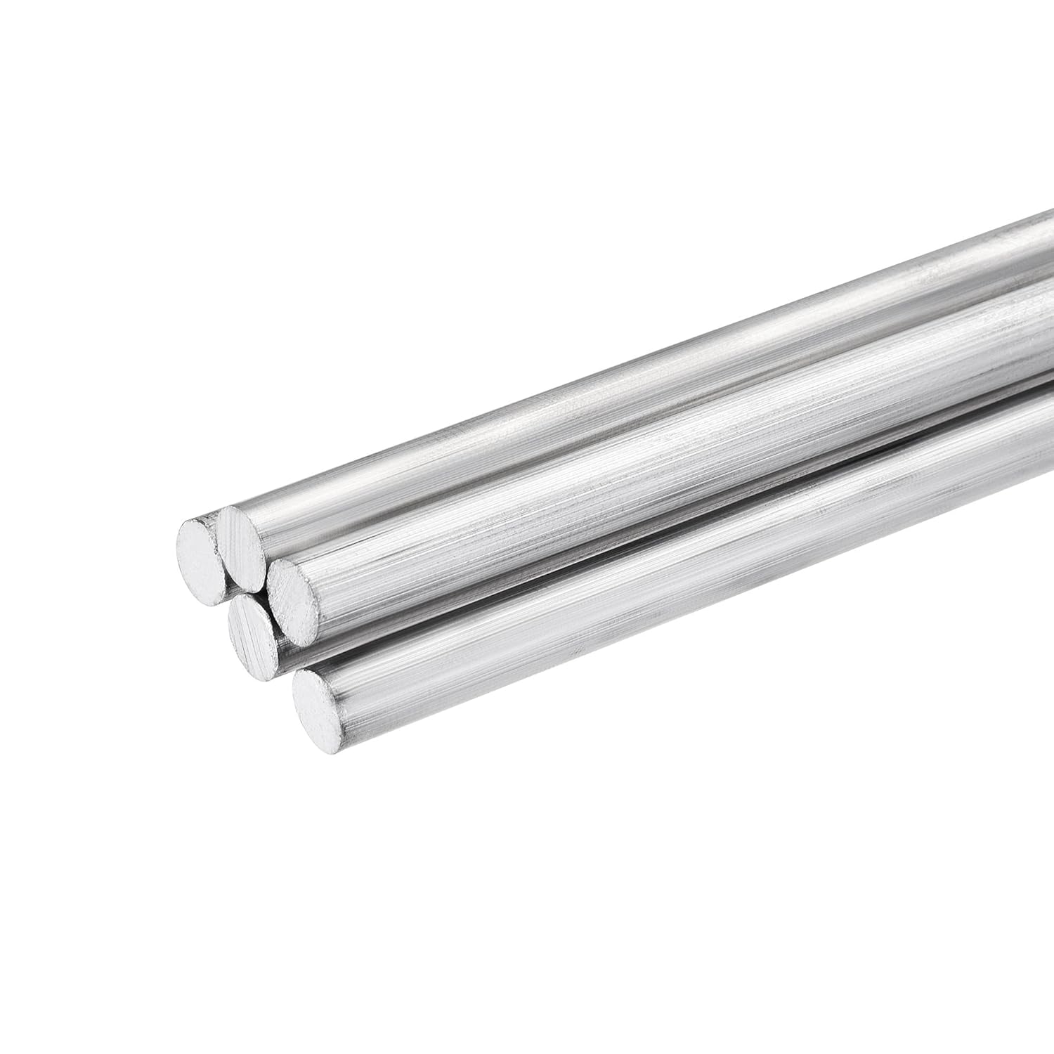 uxcell Barra de torno de varilla redonda sólida de aluminio 0.236 in x 19.685 in para herramienta de manualidades de bricolaje 5 piezas