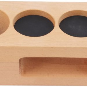 Soporte para filtro de café de madera, estación de tampón de café de madera con alfombrilla de madera para expreso, base de madera para cafeterías y Soporte para filtro de café de madera, estación de tampón de café de madera con alfombrilla de madera para expreso, base de madera para cafeterías y