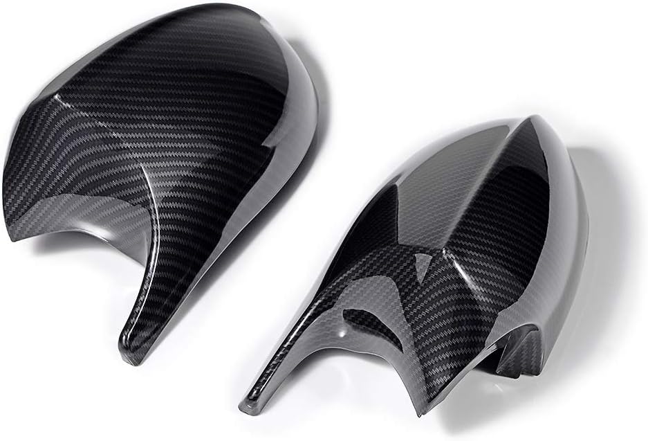 LH RH – Rejilla frontal superior negra mate para riñón + 2 cubiertas de fibra de carbono para espejo lateral compatible con 06-10 E92 Coupe 2D 07-10