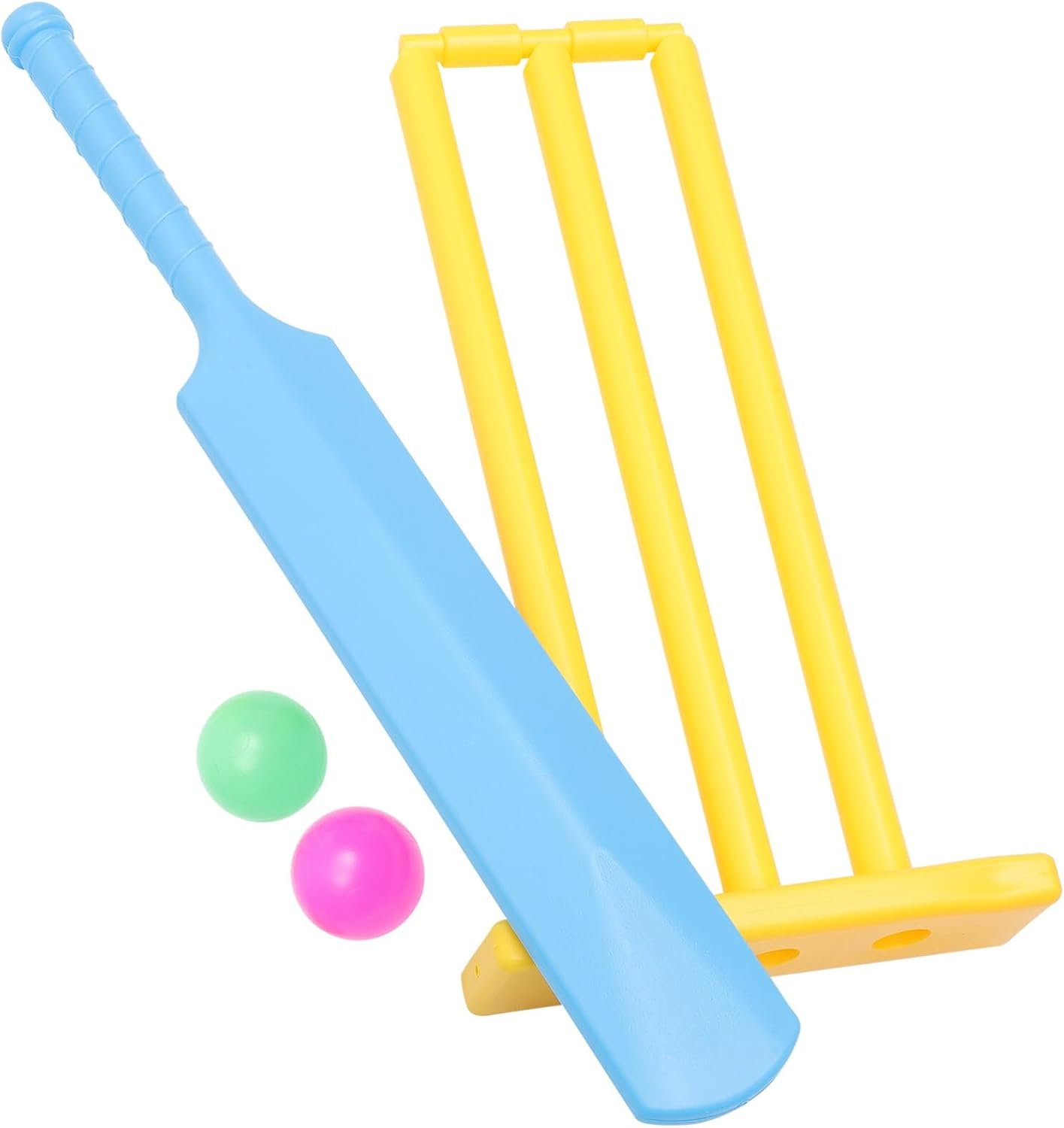 Juego de bola de críquet de plástico, 1 juego de 4 piezas, juego de críquet para niños, juego de plástico para playa, juego de soporte de críquet