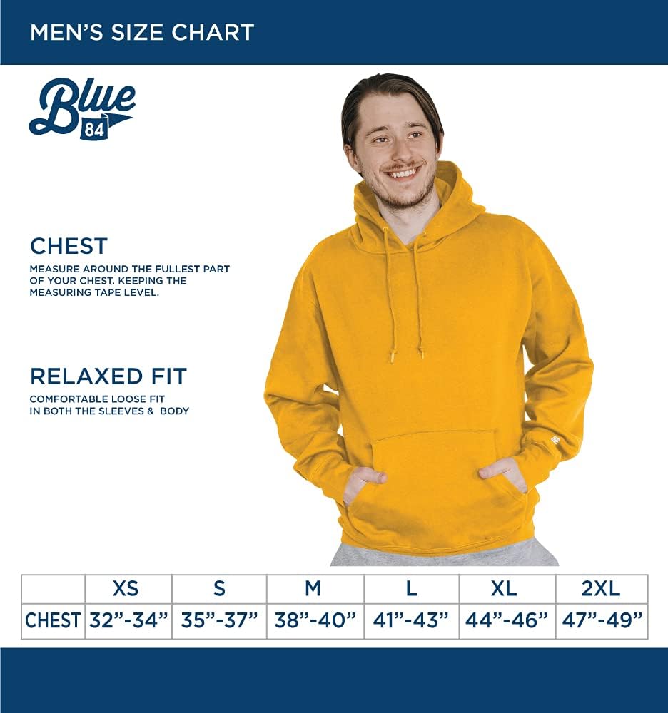 Blue 84 Sudadera con capucha para hombre, color del equipo, fútbol