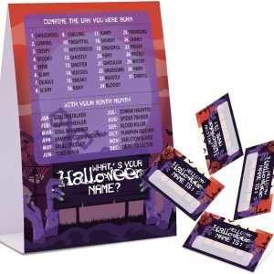 Juego con nombre de What’s Your Halloween, paquete de 1 letrero y 30 etiquetas de nombre, juegos de fiesta de Halloween, decoraciones de Halloween, Juego con nombre de What’s Your Halloween, paquete de 1 letrero y 30 etiquetas de nombre, juegos de fiesta de Halloween, decoraciones de Halloween,