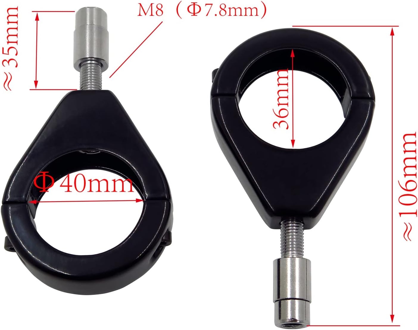 Powersports Tenedor Sliders Tubos Piezas de motocicleta Abrazaderas de señal de giro para Harley Softail Soporte de montaje 1.535 in Accesorios de